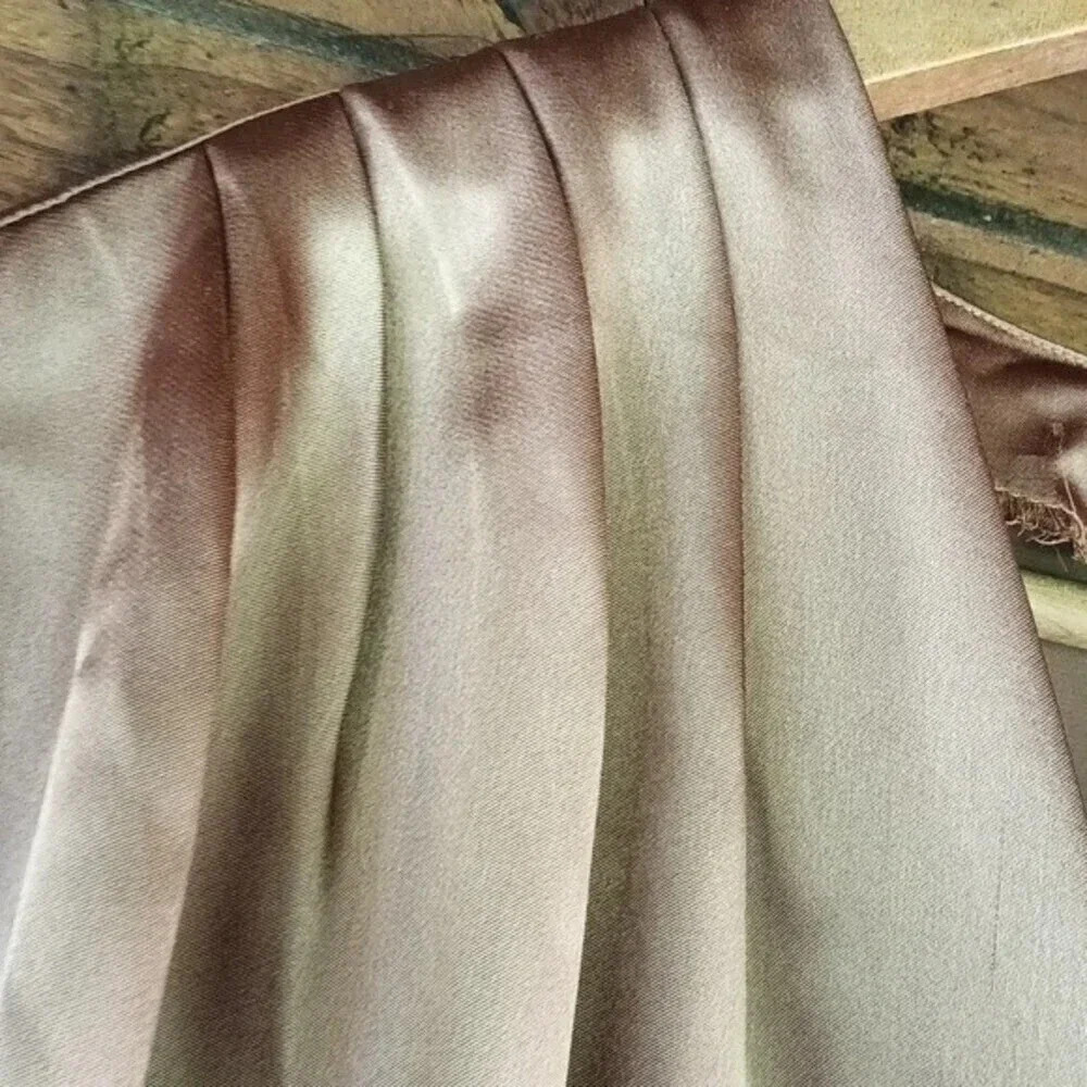 Vintage Jaeger London 80's banded gold/brown crossover blouse - Picture 4 of 9